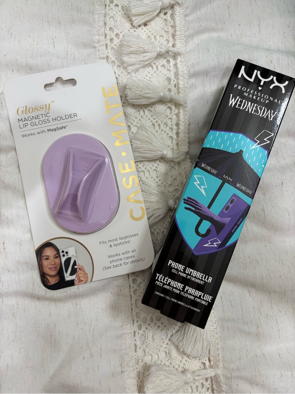Nyx/Wednesday Collab Phone Umbrella and Lip Gloss Holder Bundle